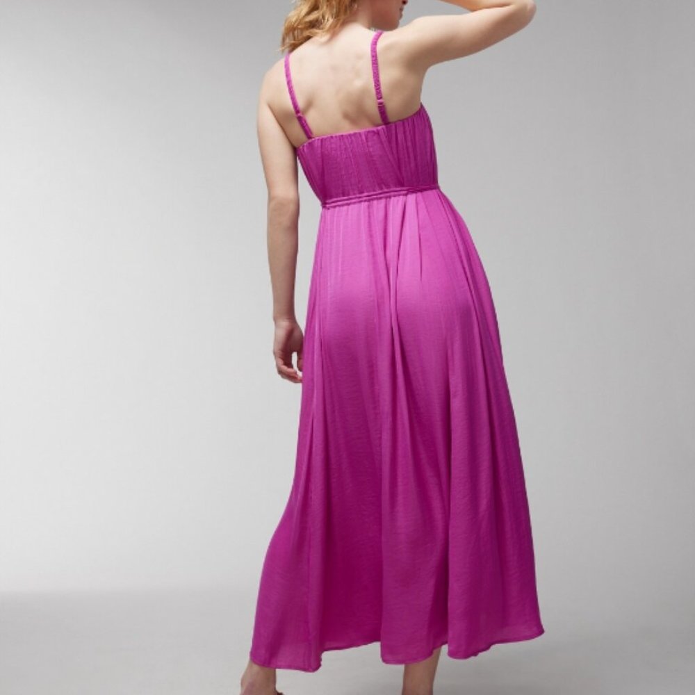 NWT Soma Crinkle Satin Oversized Maxi Bra Dress - Picture 2 of 4